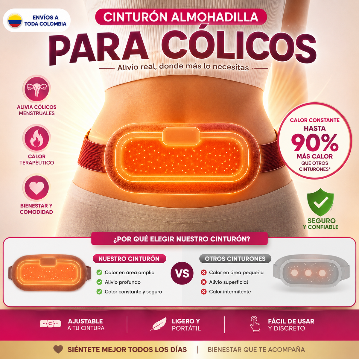 CINTURON ALMOHADILLA PARA CÓLICOS