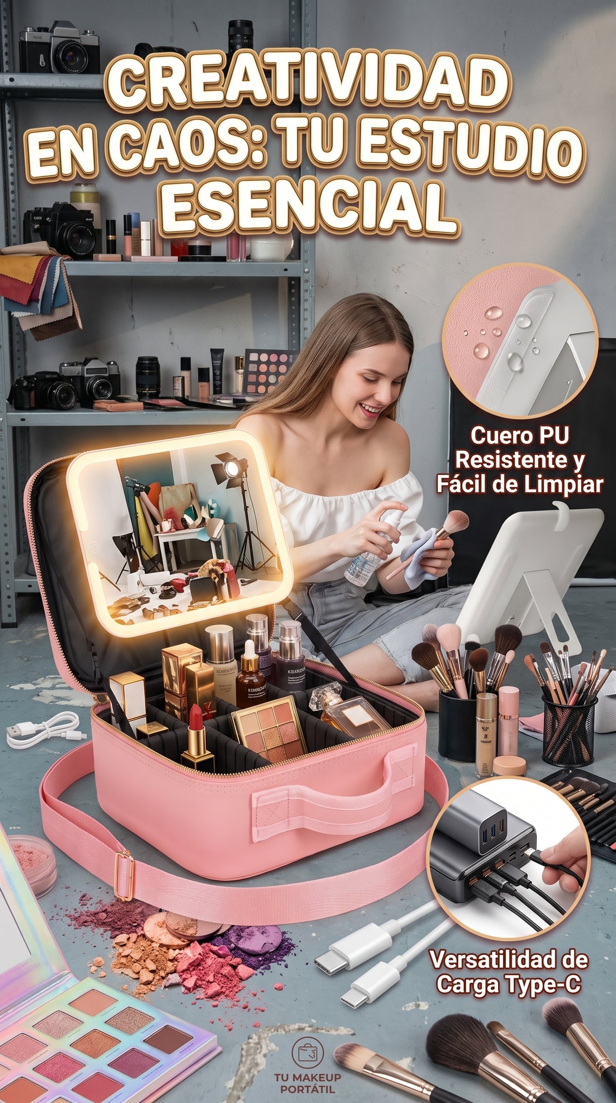 Maleta Cosmetiquera pequeña con Espejo
